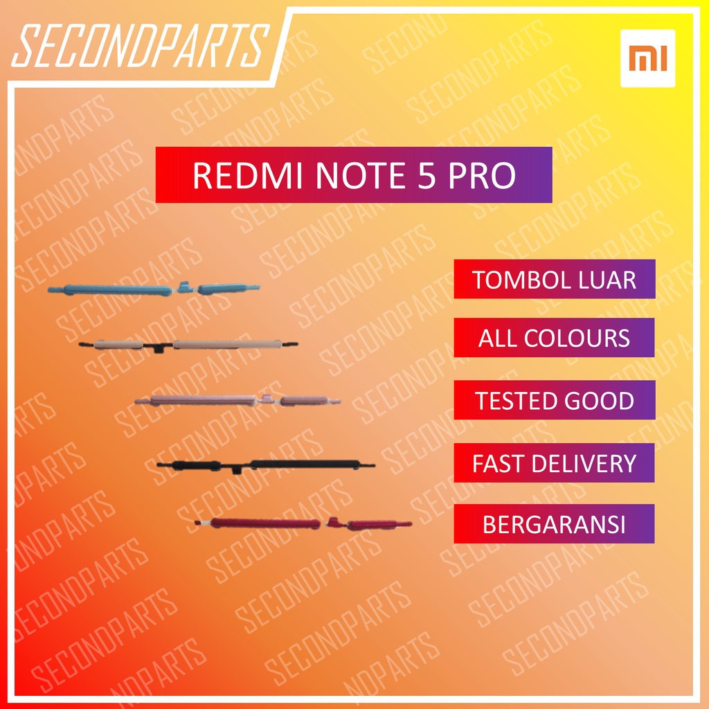 TOMBOL LUAR ON OFF VOLUME BACKDOOR XIAOMI REDMI NOTE 5 PRO ORIGINAL
