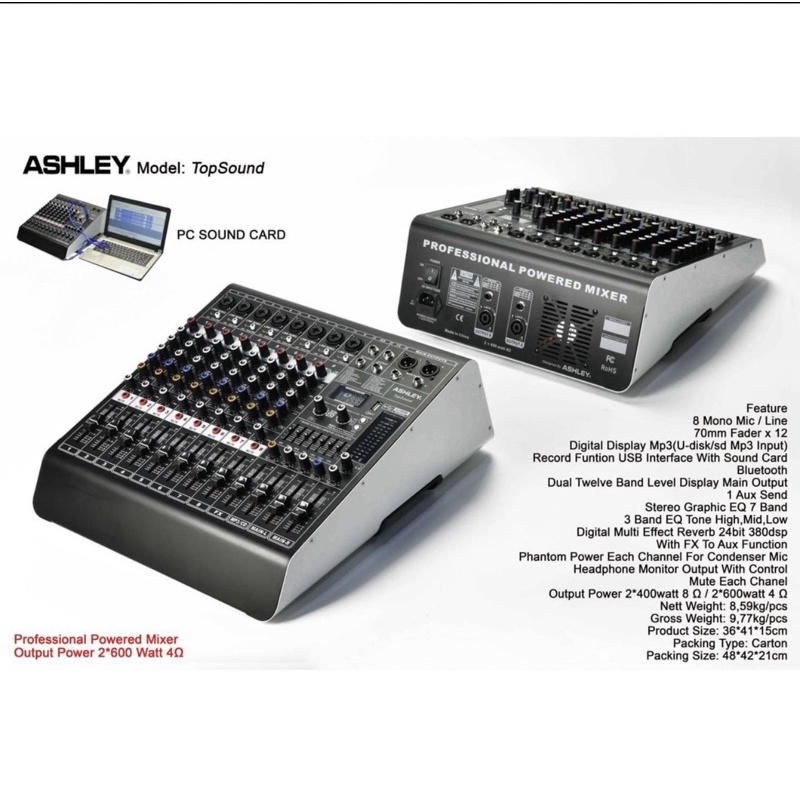 Jual Power Mixer Channel Ashley Topsound Top Sound Original Ashley Cod Ashley Power Mixer Top