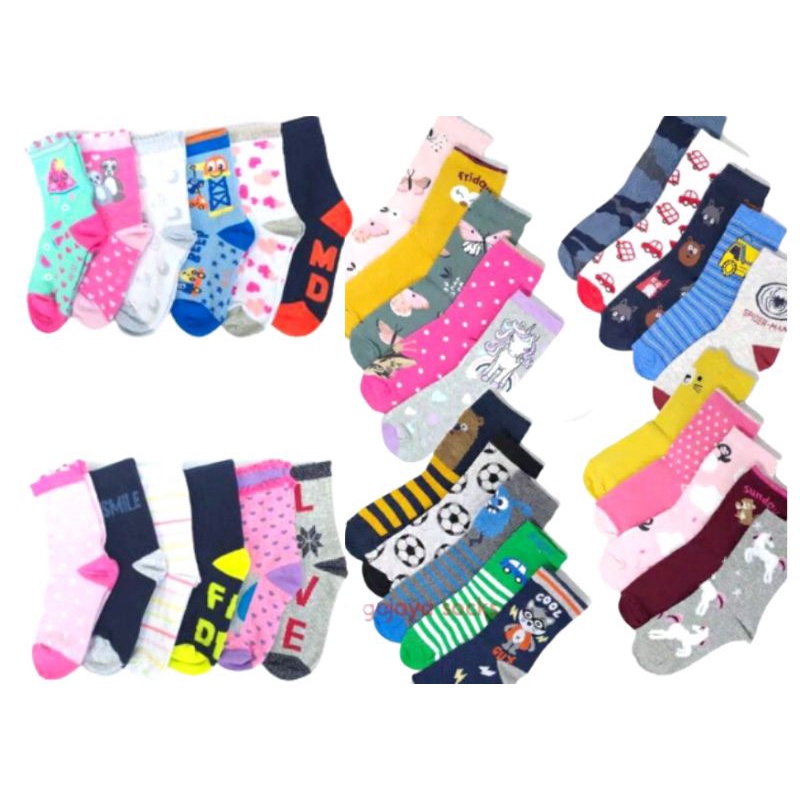 Kaos kaki anak motif lucu karakter ukuran PAUD/TK &amp; SD laki laki perempuan Random