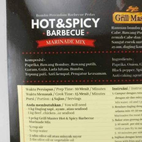 

Pesan sekarang--Jay'S Grill Master Hot Spicy Barbeque Marinade Mix 30gr