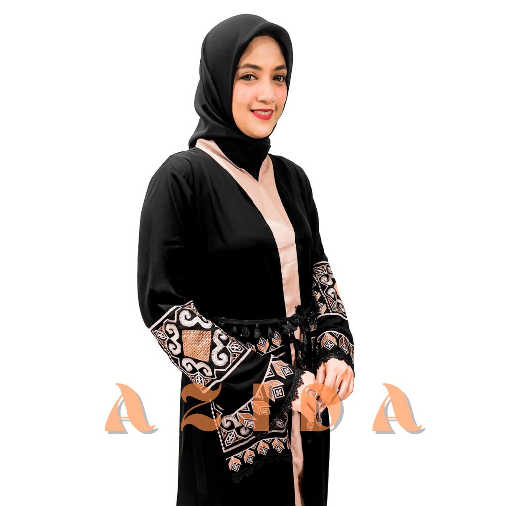 Abaya Hitam Mewah Pesta Abaya Kombinasi Warna Basic Abaya Dress Turkey Basic Abaya Kombinasi Premium