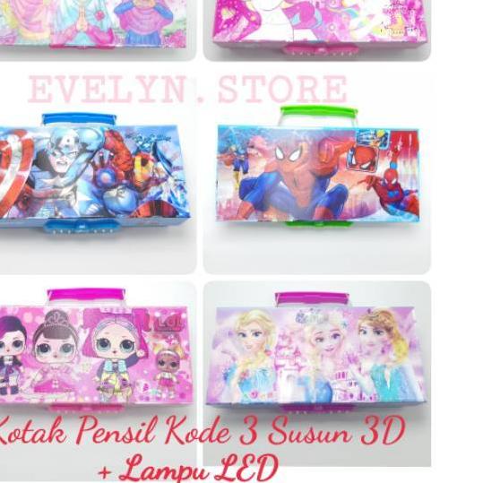 

SALE✅KOTAK PENSIL KODE 3D ADA LAMPU LED karakter anak|SQ3