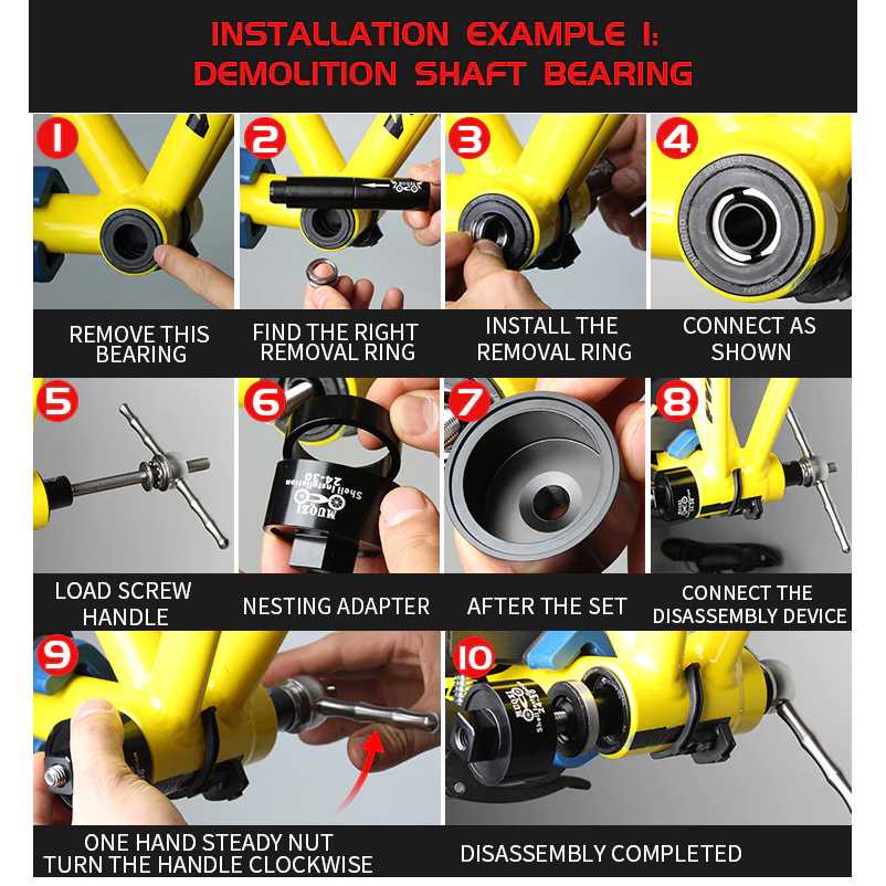 BIKERSAY Centar Shaft Bottom Bracket Install and Removal Tool Axle Disassembly for BB86/30/92/PF30 - SZ912 - Black