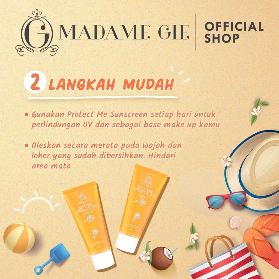 Madame Gie Madame Protect Me Sunscreen SPF 30 PA +++ With Calendula - Skincare Sunblock