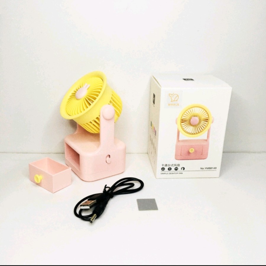 Barangunik2021 -Kipas Angin Meja Duduk Laci Portable Simple Desktop Mini Fan YM88149