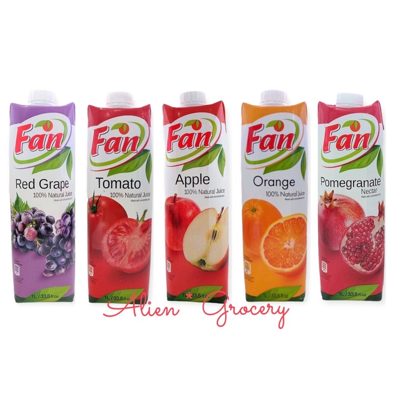 

FAN JUICE Jus Buah Concentrate Apple Grape Orange Tomato Pomegranate 1000ml 1L GOJEK GRAB ONLY