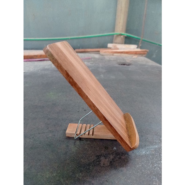 Tatakan Standing Hp Handphone Holder Smartphone kayu Vintage