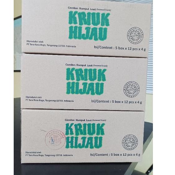 

PROMO MURAH Rumput Laut KRIUK HIJAU Halal | 1 box | 12 pcs ༄ 869