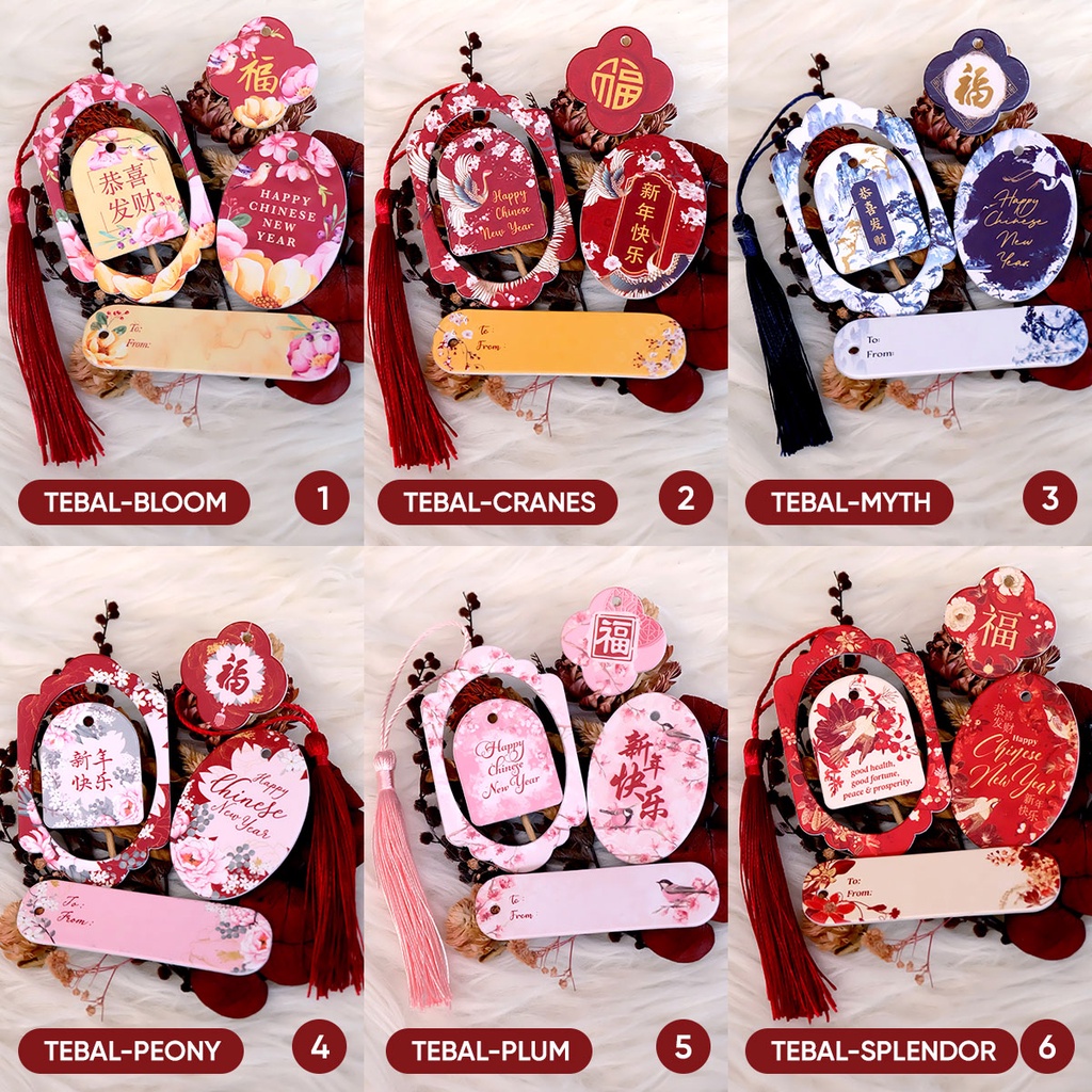 3 SET/pack PREMIUM Hang Tag Tebal Imlek / Thick Tag Hamper Chinese New Year / Kartu Ucapan Sincia Hangtag CNY 5in1