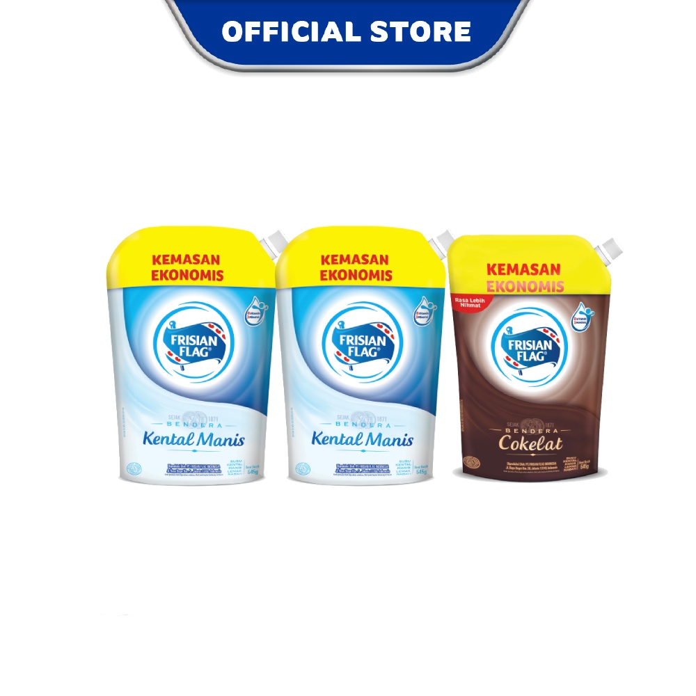 

Frisian Flag Bendera Kental Manis Pouch 545gr x 2 Pcs + Frisian Flag Kental Manis Cokelat Pouch 545gr