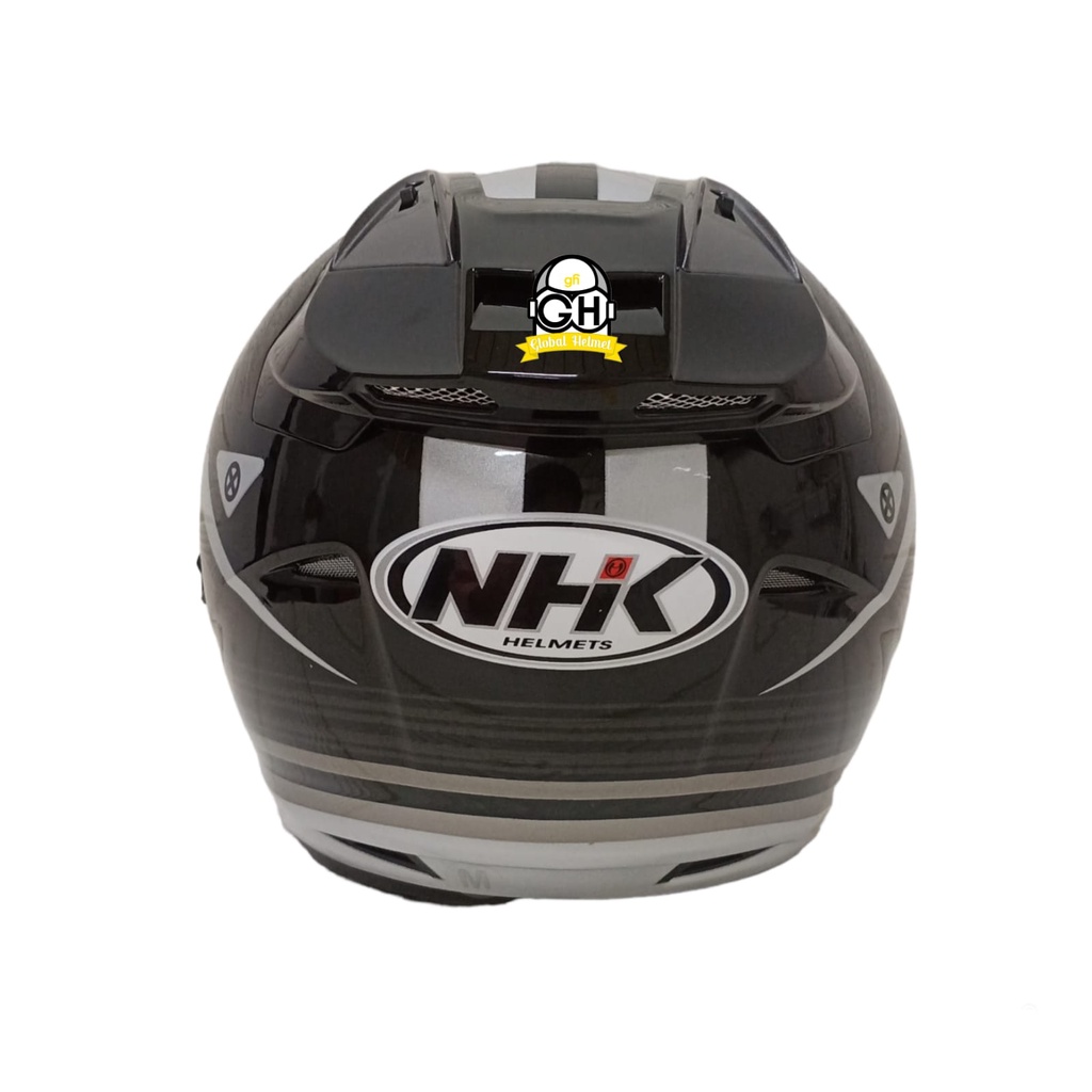 HELM NHK R1 ECTO NHK R-1 BLACK SILVER DOUBLE VISOR ORIGINAL NHK