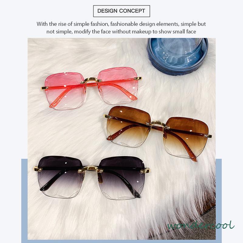 Kacamata Hitam Wanita Fashion Gaya Tanpa Bingkai Korea-Won