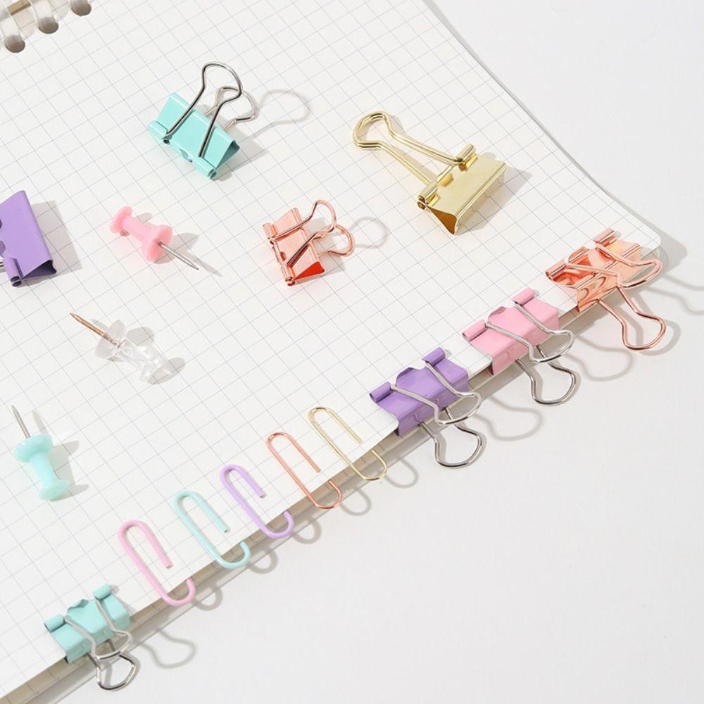 Top 65PCS/Box Perlengkapan Pengikat Paper Clip|Klip Ekor Panjang Kawaii Warna