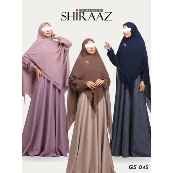 Gamis syari set GS 045 Bahan lyla crepe by shiraaz