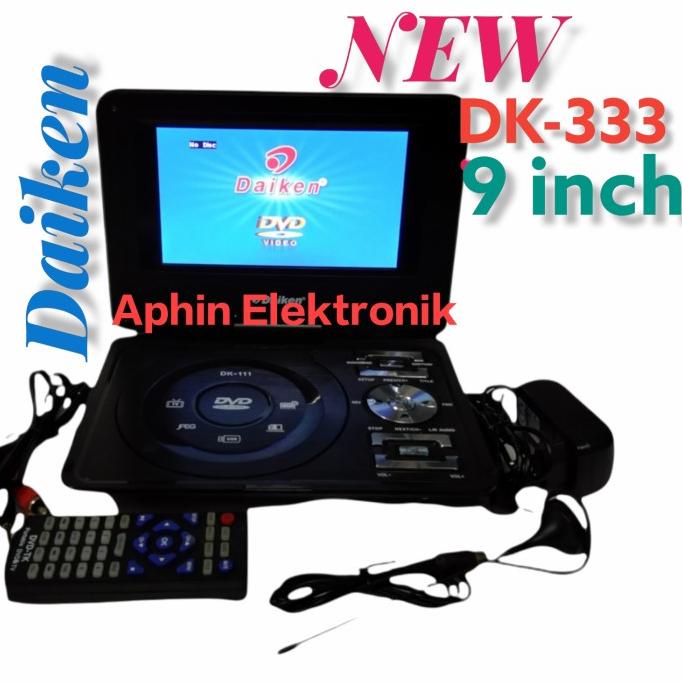 [BISA COD] Portable DVD player/TV 9 inch DAIKEN