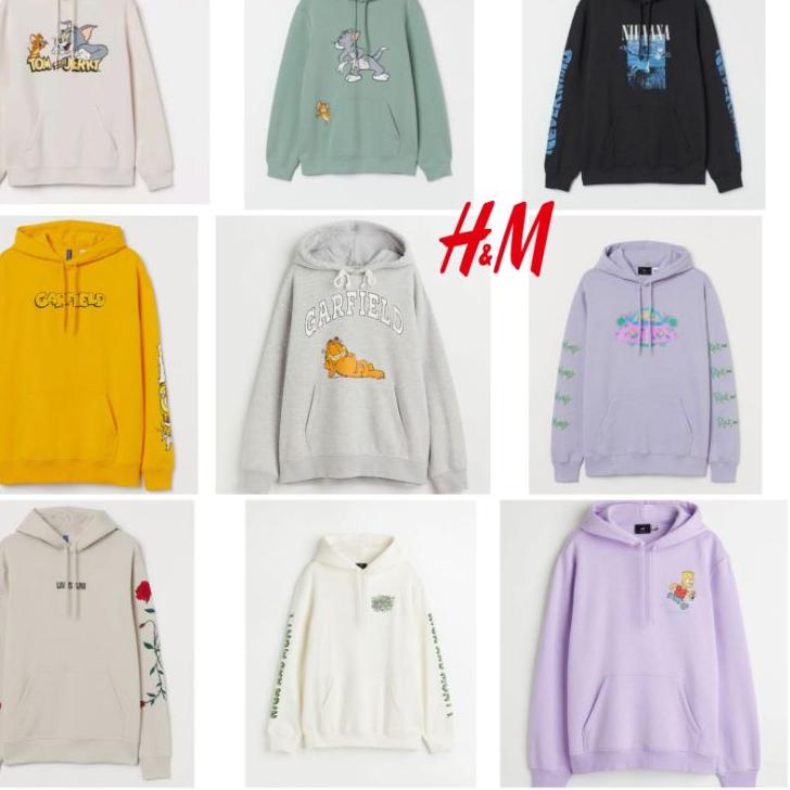 Murah HOODIE h&m TOM and JERRY/STAFF/LOVE IS BLIND/GARFIELD/SIMPSONS/NIRVANA NEVER MIND/RICK MORTY