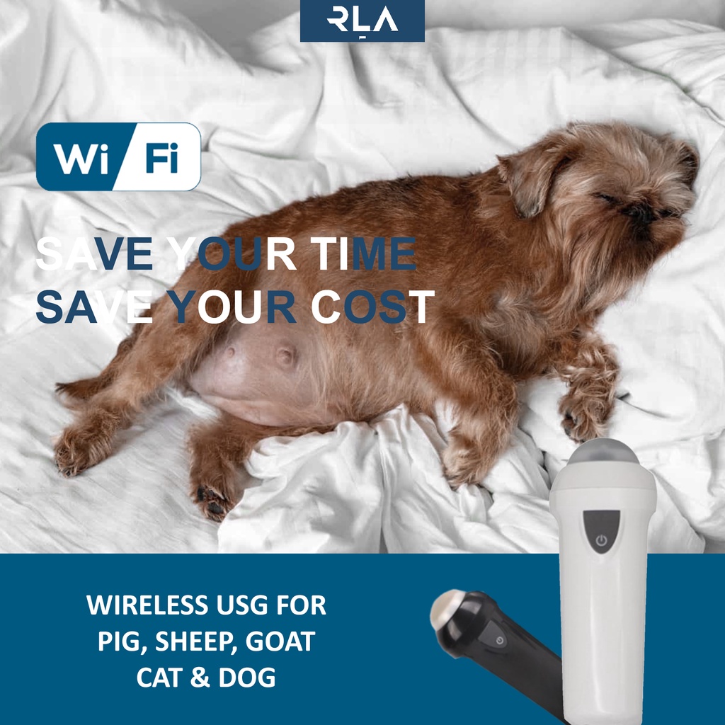 Wireless B Ultrasound - Wifi USG - Alat Cek Kehamilan Hewan - Anjing - Check Kandungan - Test Kebunt