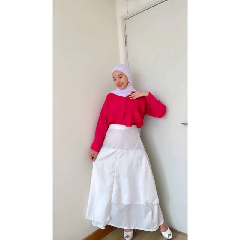 Rfashop2020_Monalica Rok Skrit/Rok linen Panjang/Rok Tempel/Rok Susun Unik/ Terbaru