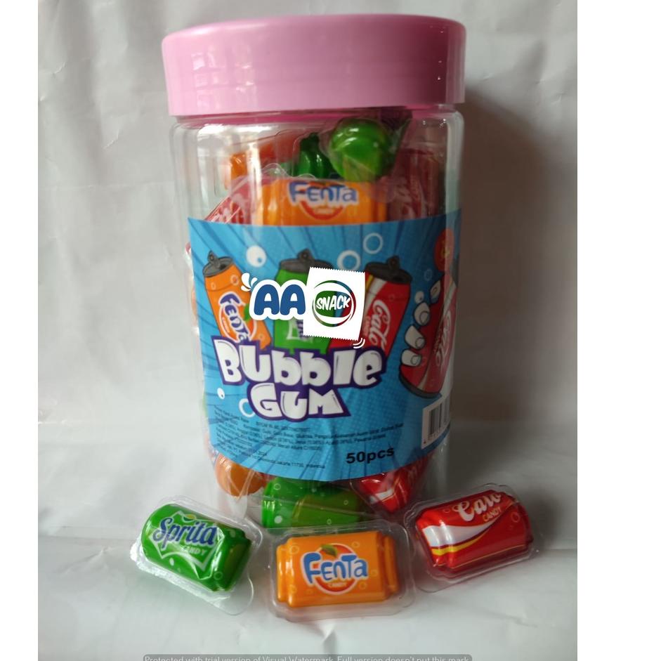 

Dijamin puas--BUBBLE GUM COLA ISI 50