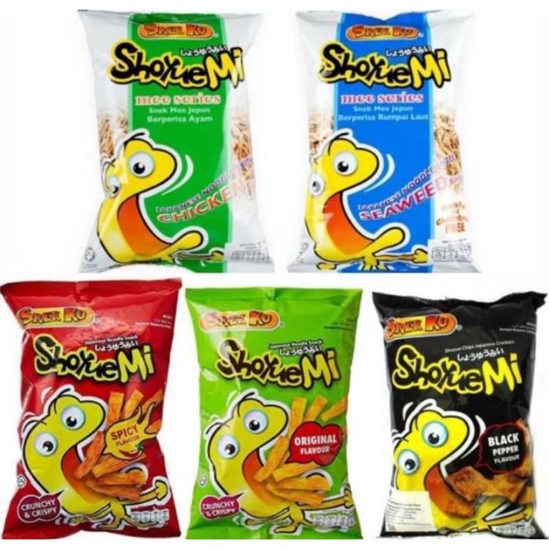 snekku shoyuemi 70 gr original chicken spicy seaweed blackpepper snack