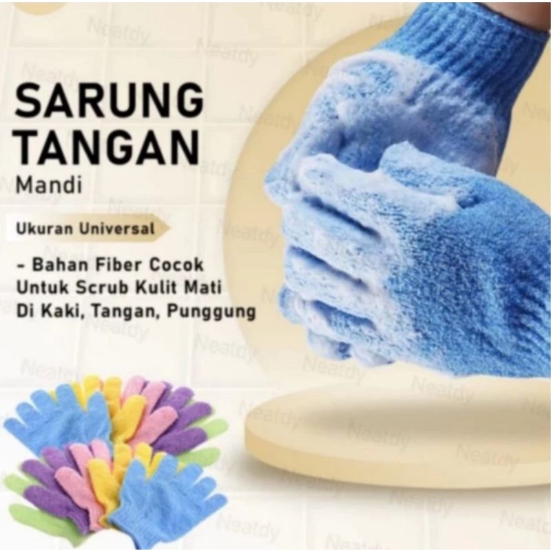 Sarung Tangan Mandi Scrubber Exfoliating Tubuh Handuk Washlap Bayi