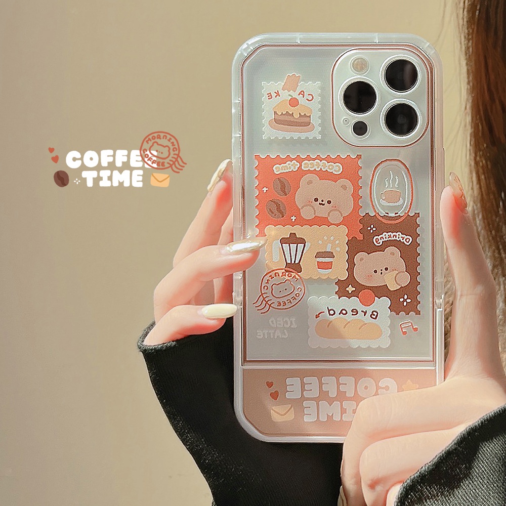 Soft Case Silikon Motif Kartun Beruang Untuk Iphone 14 7 8 Se 2020 7 + 8PLUS XS XR 11 12 13 PRO MAX