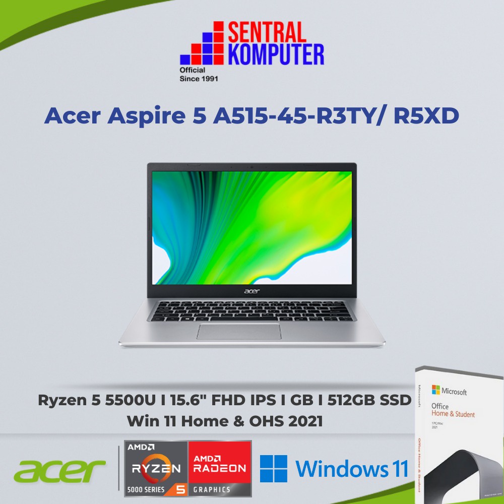 Jual Acer Aspire 5 A515-45 Ryzen 5 5500U-8GB-512GB SSD-Win 11 - OHS ...