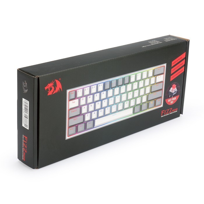 Redragon Mechanical Wireless Gaming Keyboard WHITE GREY FIZZ -K616RGB