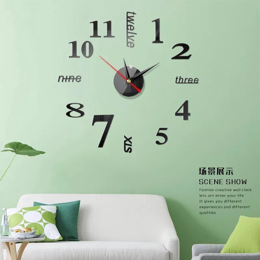 Jam Dinding Besar Dekorasi DIY Taffware Giant Clock Quartz 90-100cm