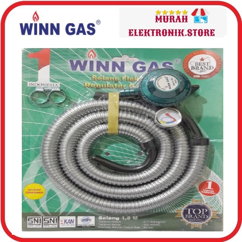 Winn gas selang kompor gas plus regulator 399 meter (PAKET)