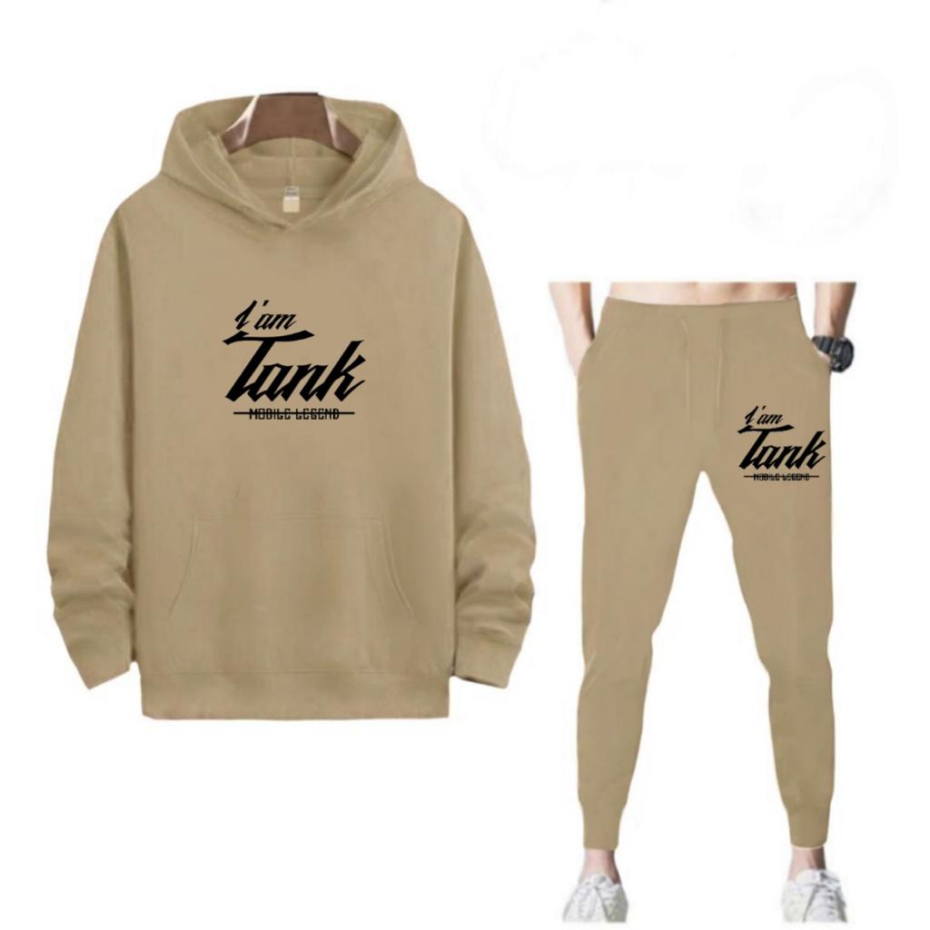 SETELAN I AM TANK JOGGER DAN HOODIE BAHAN TEBAL NYAMAN DIPAKAI TERLARIS