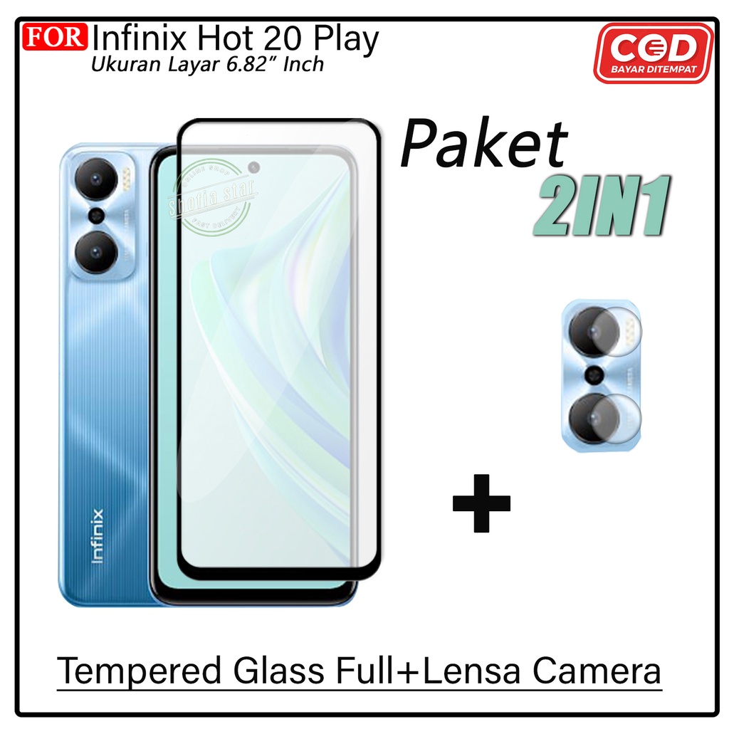 PAKET 2IN1 Tempered Glass Matte Infinix Hot 20 Play Anti Glare Full Layar