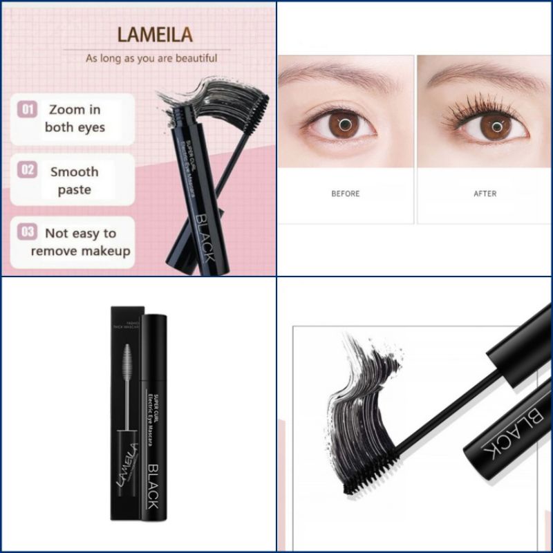 Lameila Maskara Waterproof Volume Express Rotari Brush Mascara