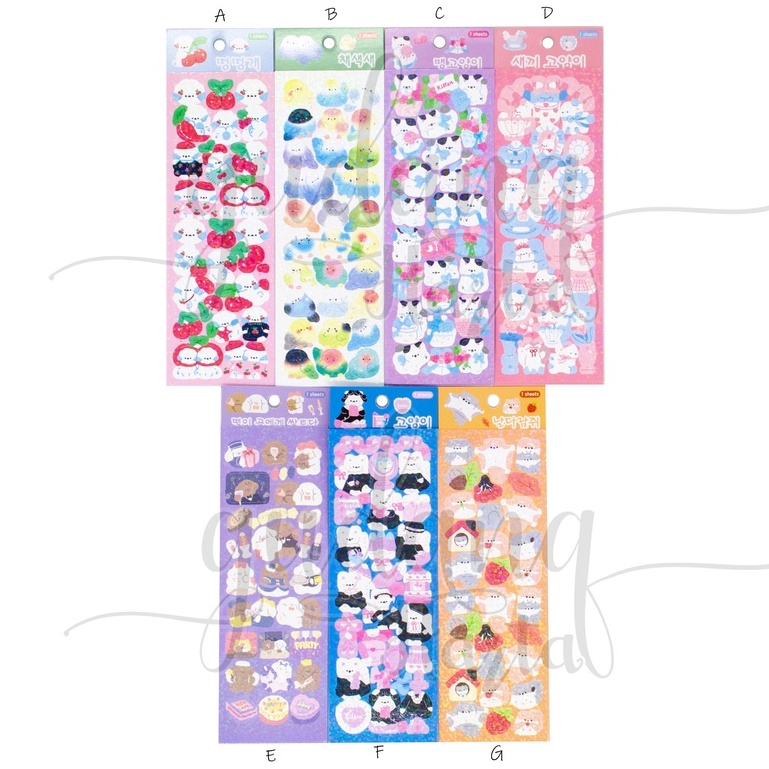 

GCC Stiker Sparkling Animal Stciker Motif Rabbit Cat Duck Bear DIY GCC 303092