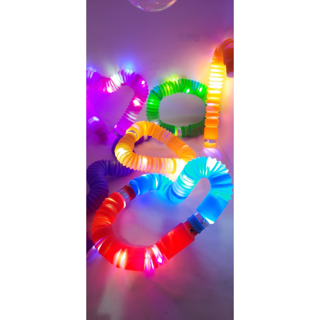 Mainan Viral Pop Tube Led Pop Pipes / Mainan Selang Lampu Led / Tabung Pop Flash Led