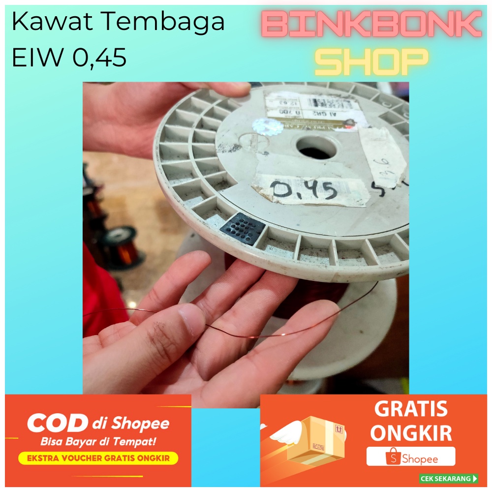 KAWAT TEMBAGA 0.45 EMAIL EIW SUPREME UKURAN 0,45 mm untuk GULUNG REWINDING DINAMO TRAFO TAMIYA KIPAS
