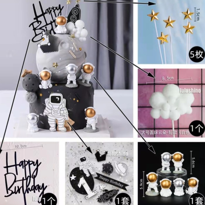 

Figure astronot hiasan kue astronot aksesories kue astronot packages