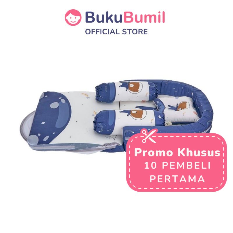 Vee & Mee kasur Bayi Lipat Oval Astronaut Bear Series VMK1040