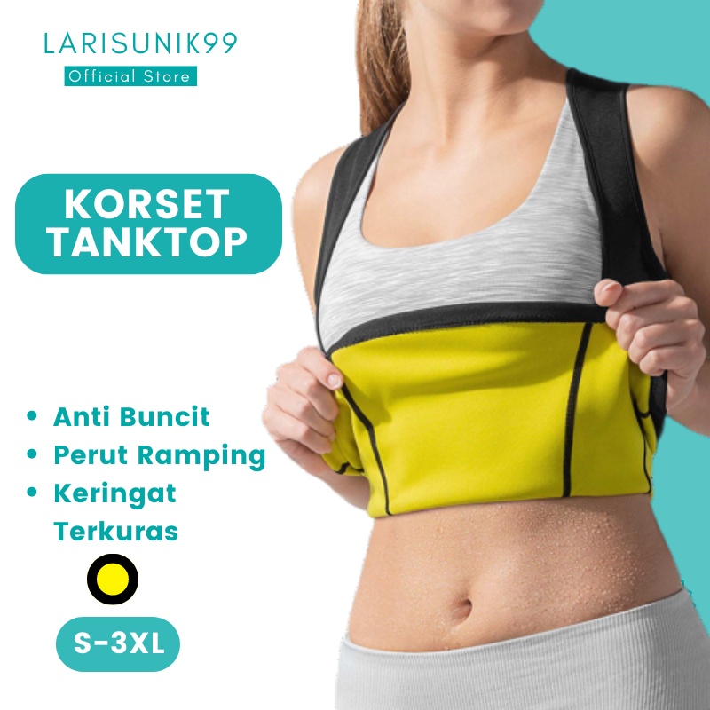 Korset Pelangsing Baju Pembakar Lemak Hot Shaper Cami Tantop Senam Pembentuk tubuh Wanita Asli Impor