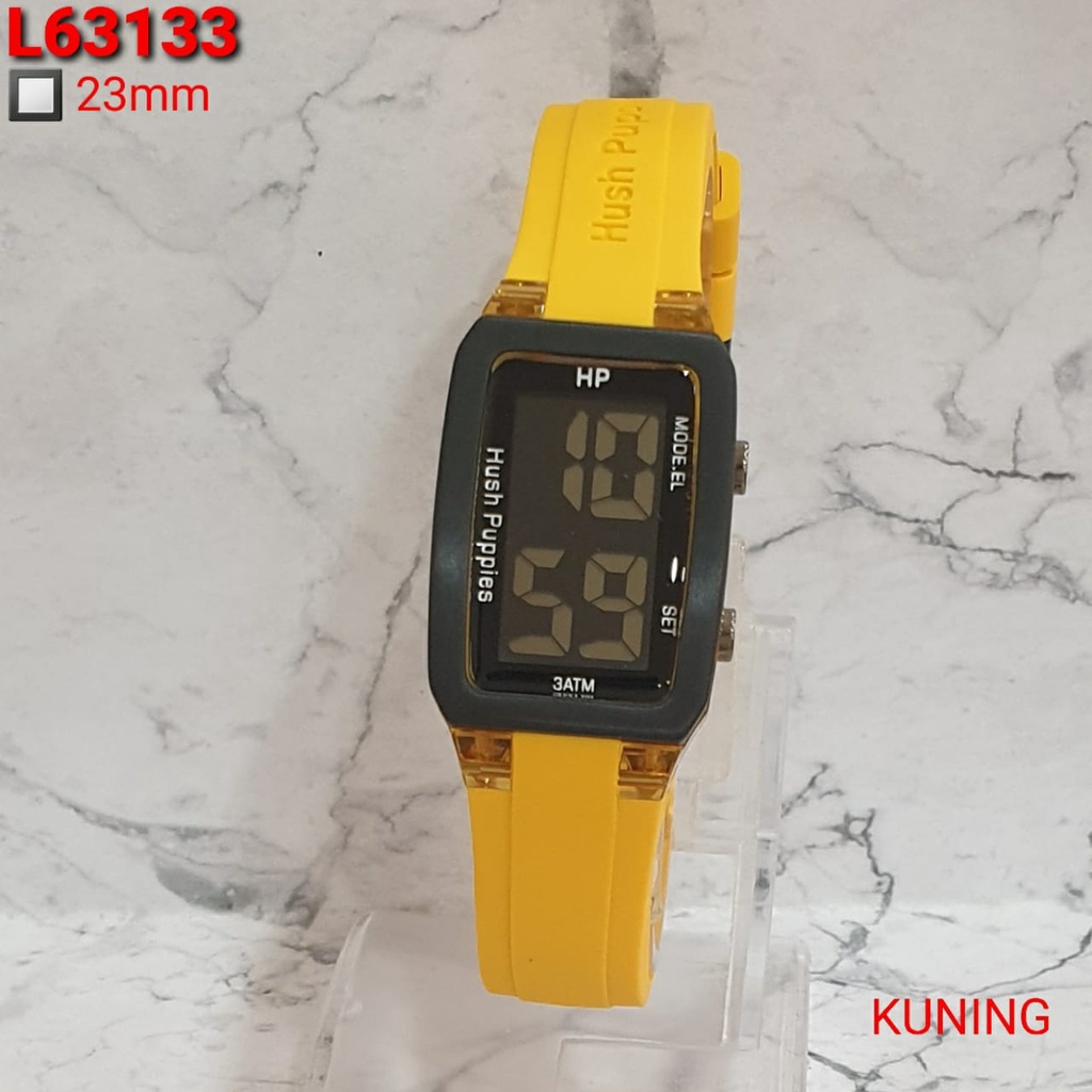 Grosiran Jam Tangan Hush Puppies Wanita Digital 23100HM Strap Rubber Free Box Jam Tangan dan Baterai Cadangan