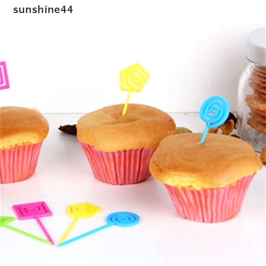 Sunshine 1 Set Tusuk Gigi / Buah / Kue / Dessert Dengan Sticky Note Untuk Dekorasi