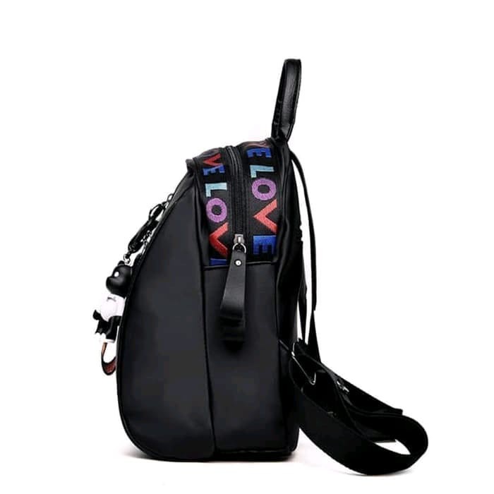 HBM Tas Wanita Fashion Beruang Love Backpack Women Bag Ransel Korea Travel Anti Air Waterproof