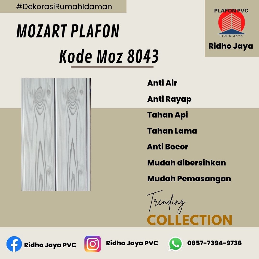 Plafon PVC Premium Aneka Motif Putih Garis Glosy Terlengkap Harga Permeter