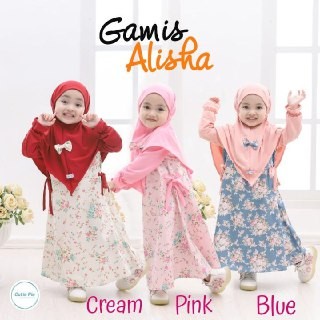 Eklusif Set Gamis + Hijab Anak Usia 6Bln-6Thn Gamis Alisha By Cutiepiekids Bagus