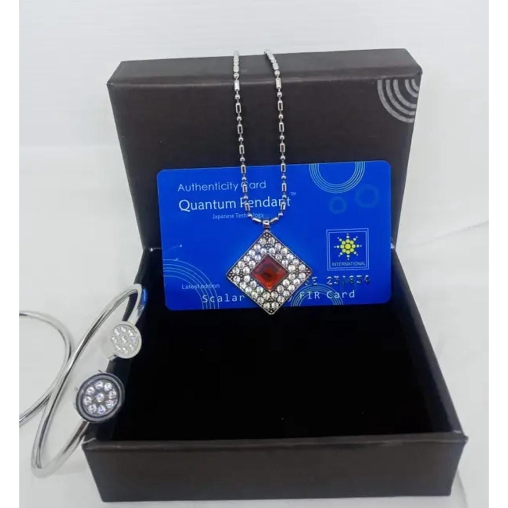 KALUNG KESEHATAN QUANTUM PENDANT 1 SET DENGAN GELANG ORIGINAL BOX + SERTIFIKAT