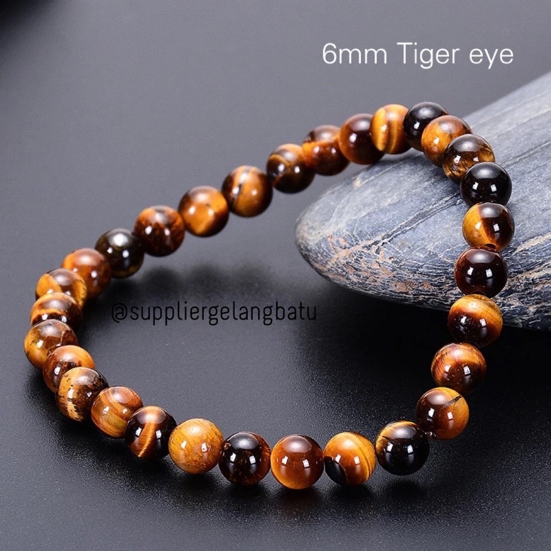 Gelang Pria Tiger Eye Premium Coklat Biru Hijau merah Hitam Ungu Zircon Black red