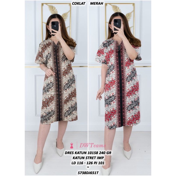 Dress Batik Adem JUMBO 1015 /ld 116-126