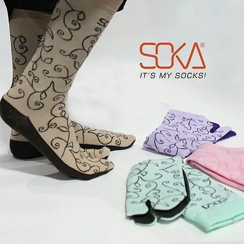 Kaos Kaki Wanita Murah / SOKA Sock Essentials Motif VINTAGE / Kaos Kaki Jempol Muslimah Panjang
