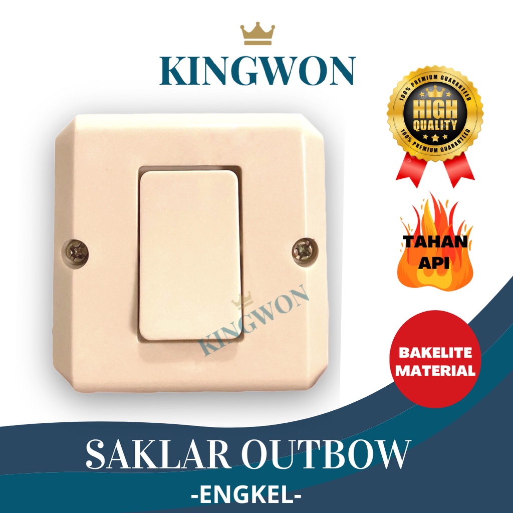 SAKLAR OB ENGKEL SEGI CREAM SAKLAR OUTBOW ON/OFF SAKLAR TUNGGAL SWITCH