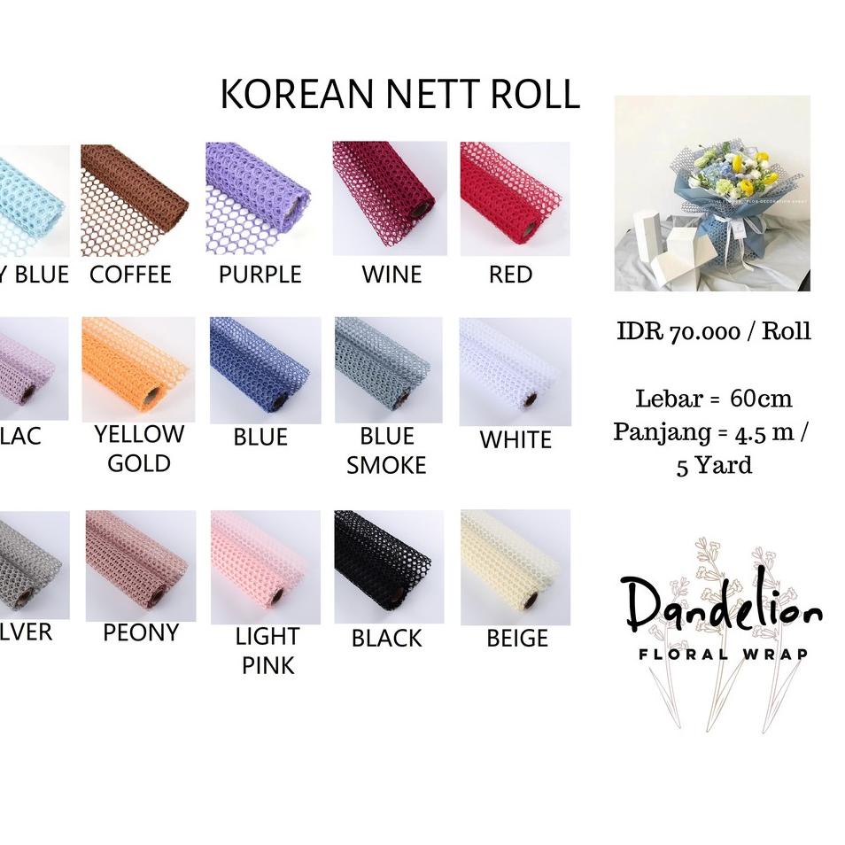 

Promo KOREAN NET ROLL KERTAS BUNGA 1 ROLL/ FLOWER WRAP/ PEMBUNGKUS BUNGA HAND BOUQUET ✓